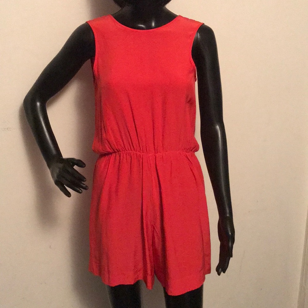 Sexy Red 100% Silk Romper